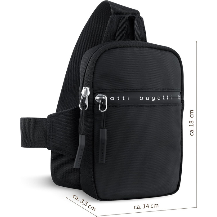 Сумка Bugatti Blanc Delight Mini Crossbody чорного кольору - унісекс, на плече, міні