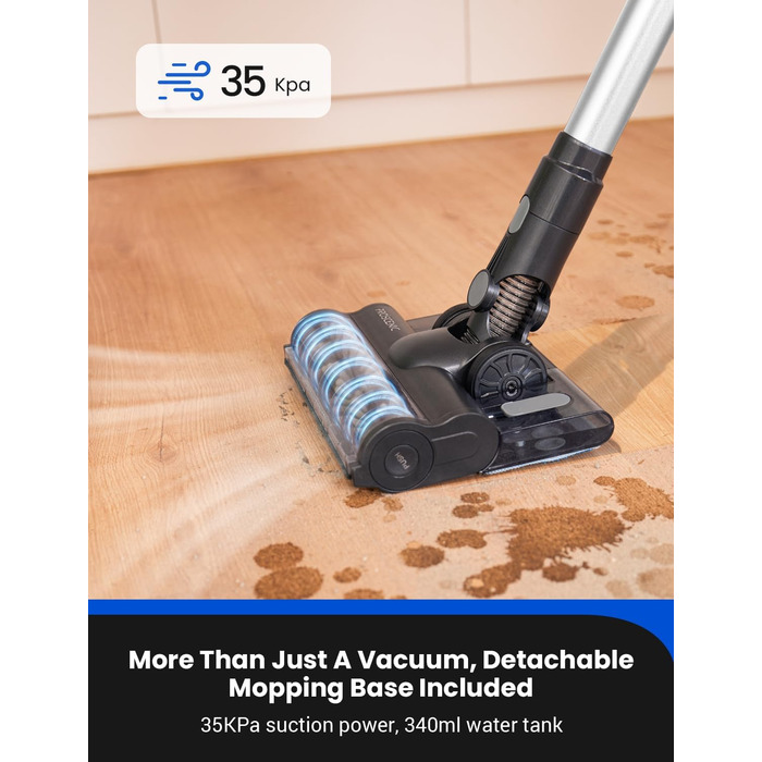 Бездротовий пилосос Proscenic P15: 55KPa, 580W, 70 хв, LED-дисплей, антизаплутування, фільтр 6 шарів, для дому, килимів, шерсті тварин