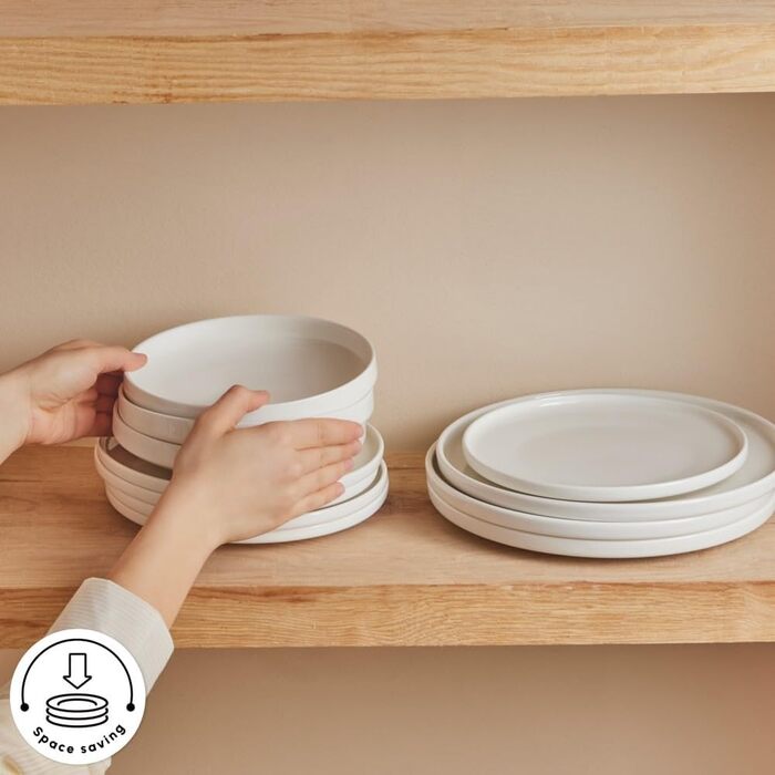 Karaca Solem: Елегантний набір посуду з 18 предметів (6 персон) з чорного стеінготу, Karaca