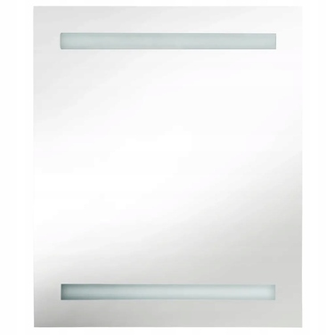 Шафа у ванну кімнату з дзеркалом та LED-підсвіткою, сіра, 50x14x60 см