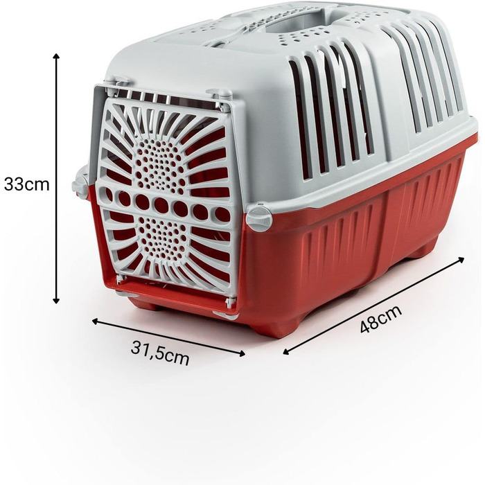 Транспортна переноска для собак Lionto, 55x36x36 см, з ручкою, для собак та котів до 15 кг, синій колір