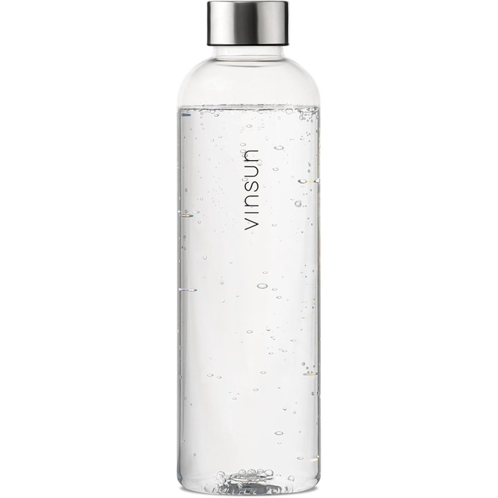 VINSUN Water Bottle 650ml, 1000ml, 1500ml - Leak-proof, Carbonated Drink Compatible, BPA-free, Tritan - Lightweight Water Bottle for Sports, Outdoor Activities, School, Cycling, Office (650 ml, Transparent)