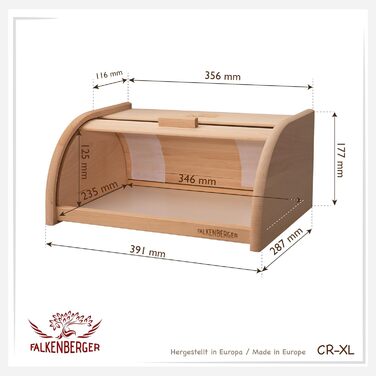 Бракена FALKENBERGER з бука, 38x28x18 см, XL - традиційна брудна коробка з рухомим кришкою, ручної роботи, натуральне дерево