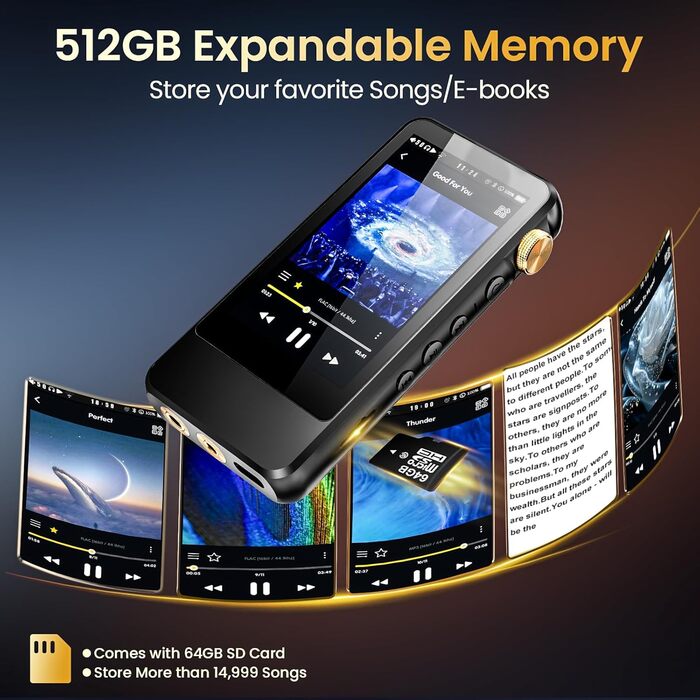 HIFI WALKER H20 Pro: Аудіо-плеєр Hi-Res з Bluetooth 5.1, DAC DSD256, 64GB
