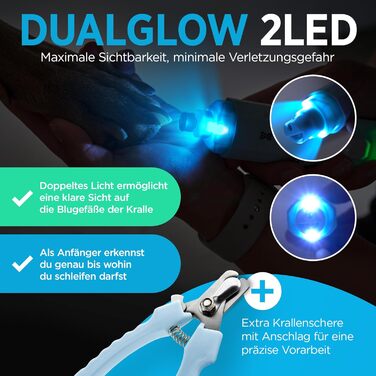 Тріксус - професійний точилка для кігтів собак та котів з ножицями для кігтів | 2 швидкості, LED, безпечний, тихий, потужний | Набір для догляду за кігтями для собак та котів різних розмірів