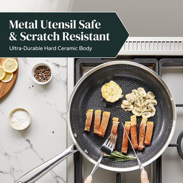 Набір сковорідок Redchef Antihaft з антипригарним керамічним покриттям, 3 шт., 20+26+30 см, чорний