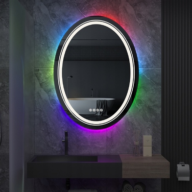 LED-дзеркало у ванну кімнату з RGB-підсвіткою, 60x80 см