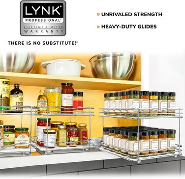 Висувна організація для спецій LYNK PROFESSIONAL® для шаф 26,4 см - Хромований висувний спецієвник для внутрішніх шаф, 2 рівні