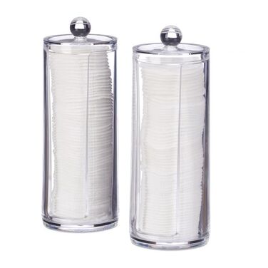 Relaxdays Cotton Pads Storage 2-Piece Set