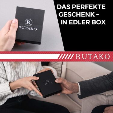 RUTAKO Slim Wallet with XL Coin Pocket & RFID Protection - Card Holder for Men & Women - Small Credit Card Holder - Mini Wallet - Purse/Wallet Small - Wallet Carbon Red