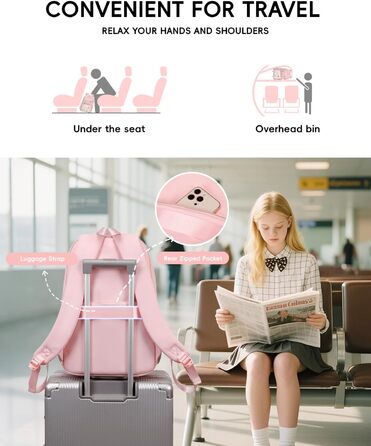 Рюкзак Tanou для дівчаток, шкільний набір: рюкзак, сумка через плече та пенал, casual рюкзак для школи, рожевий