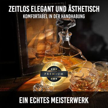 Набір віскі 5 предметів: графин 750 мл та 4 келихи 330 мл. Ідеальний подарунок на день народження та День батька. Безпечний, без свинцю, BPA-Free.