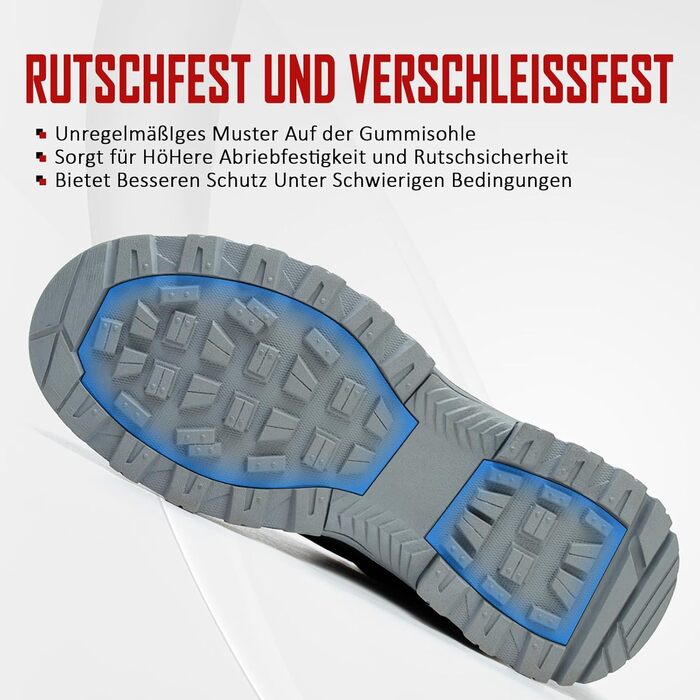 Чоловічі та жіночі робочі черевики ISOOUS з високим захистом, чорні, з металевим підноском, неслизькі, 43 EU