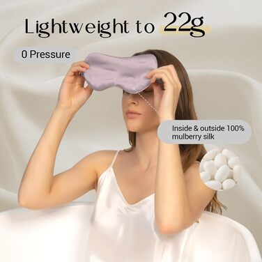 Маска для сну ZIMASILK з 100% чистої шовкової нитки малини, 22 Momme, синього кольору (Marineblau)