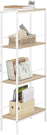 WOLTU 4-Tier Corner Shelf - White Oak & White Finish