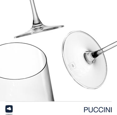 Набір келихів для червоного вина LEONARDO HOME PUCCINI 6 шт, 750 мл, ударостійке скло, для посудомийної машини, з серветкою
