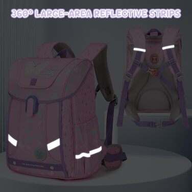 Шкільний рюкзак для хлопчика 1-4 клас. Ергономічний, з нагрудним ременем, 2025. Дитячий рюкзак для школи 6-10 років. Зйомний ремінь та світловідбиваючі елементи (Рожевий)