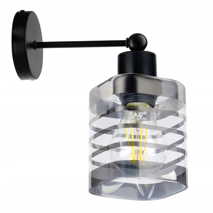 Настінний світильник-бра в стилі лофт, скляний плафон, цоколь E27