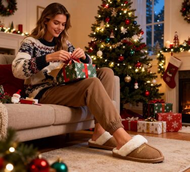 Домашні тапочки жіночі та чоловічі зимові теплі з синтетичного хутра, ламіно, штучного хутра, плюшу, пуху, м'які, нековзні, пантолетти для дому та вулиці, 38.5/40 EU, світло-коричневі