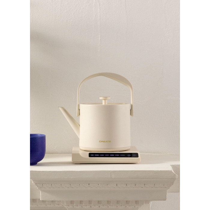 HATTORI Studio 0.5L Electric Kettle - White, Keep Warm, Safety System, Thermostat, Digital Display, Temperature Indicator, 880W