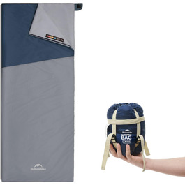 Спальний мішок Naturehike Ultraleicht Mini: ультралегкий, 680/760г, для 3 сезонів, 190x75/205x85см, для походу, рюкзака, кемпінгу, 15°C, зелений XL (темно-синій/світло-синій XL)