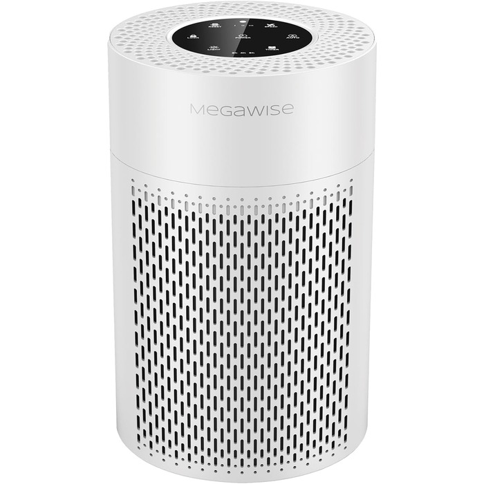 MEGAWISE Повітряний Очищувач для великих приміщень до 100 м², HEPA фільтр H13, датчик якості повітря, нічний режим
