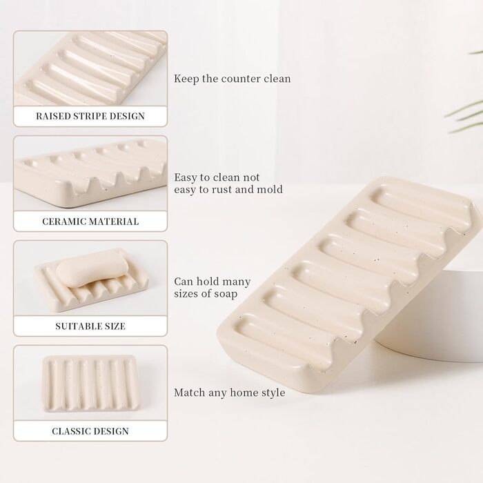 Набір для ванної кімнати з кераміки, 4 шт. (органайзер, дозатор мила, мильниця, стакан для зубної пасти, контейнер для ватних паличок), преміум якість, кольоровий