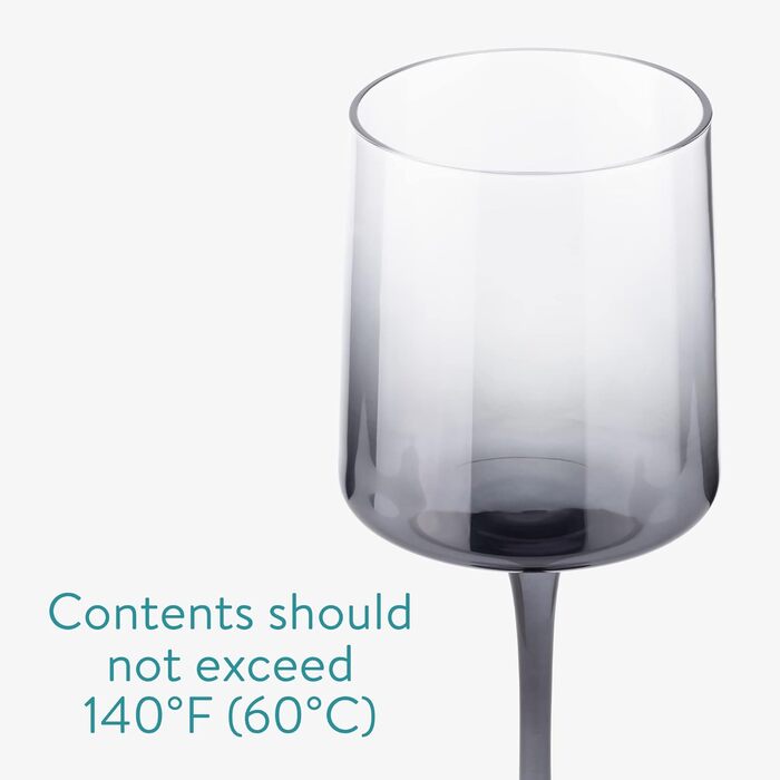 Navaris Gray-Tinted Wine Glasses, Set of 4 - Colored Stemware - Stylish Designer Glassware for Serving Wine, Cocktails, and Desserts
