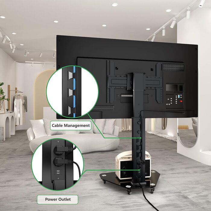 Підставка для телевізора XTRARM Proton 300: регульована висота 191 см, VESA, USB, розетки, 32-75