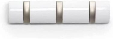 Umbra Flapper Coat Rack – Clothes Rack with 9 Fold-Down Hooks for Entryway and Office, Wood, White, 57.2 x 57.2 x 165.1 cm, White (White, Bundle of 3 Coat Hooks)