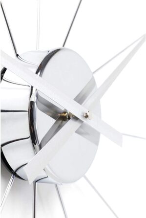 Kare Design Wall Clock Like Umbrella, 100cm Diameter, Clock, Modern, Minimalist, Aluminum Frame, Round, Battery not included (Chrome)
