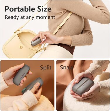 Електричний грієчка для рук та кишеньковий грієчка 10000mAh 2-в-1. Магнітний, 3 режими нагріву. Для активного відпочинку, кемпінгу, подарунок. Металевий сірий.