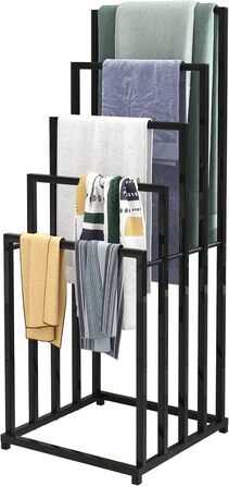 Підлогова сушарка для рушників на 5 ярусів, чорного кольору