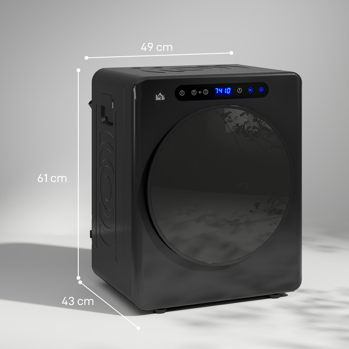 Сушарка для білизни HOMCOM з 6 програмами, 40-60°C, місткістю 4 кг, компактна, з сенсорним керуванням, чорного кольору