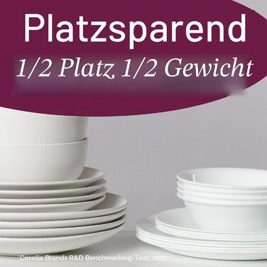 Сервіз столовий Corelle Mystic Gray на 6 осіб, 18 предметів, скло, сірий колір, стійкий до сколів