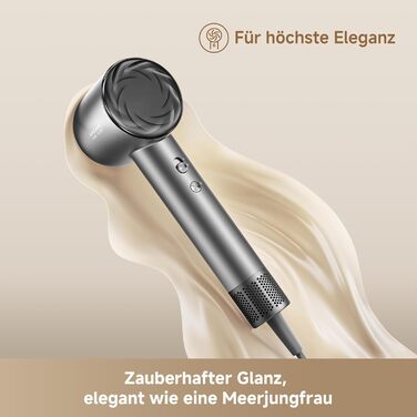 Фен DREAME Hair Glory Mix: потужний, легкий, з іонізацією та 3 насадками, 110 000 обертів/хв, чорний