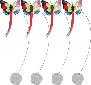 18 PCS Interactive Automatic Butterfly Cat Toy with Kitten Play Balls for House Cats Adults - 18 Pack Gift (red)