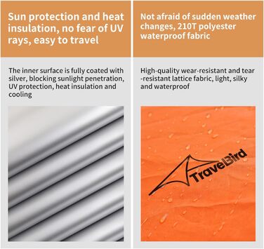 Гамак-намет для кемпінгу з москітною сіткою та сонцезахистом, 290x140 см, великий простір, легкий, з ременями для кріплення до дерева, підлоговий намет для відпочинку на природі, пікніків, походів, зелений (помаранчевий)