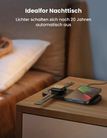 Бездротовий зарядний пристрій JoyGeek 2-в-1 для iPhone, Apple Watch та AirPods (Чорний)