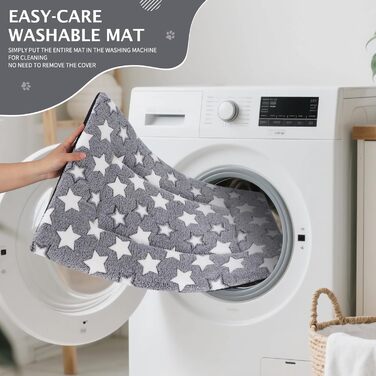 Ортопедичне ліжко для собак BVAGSS, миюча підстилка, плюшева подушка для собак. М'яке та тепле ліжко для собак маленьких, середніх та великих порід, з неслизьким дном. XH083 (100x70 см, білий зірка)