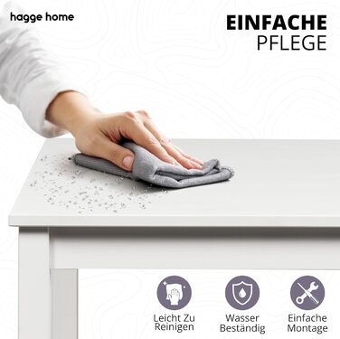 Обідній стіл Hagge Home з дерева, компактний кухонний стіл 70x70 см, коричневий, для їдальні та кухні