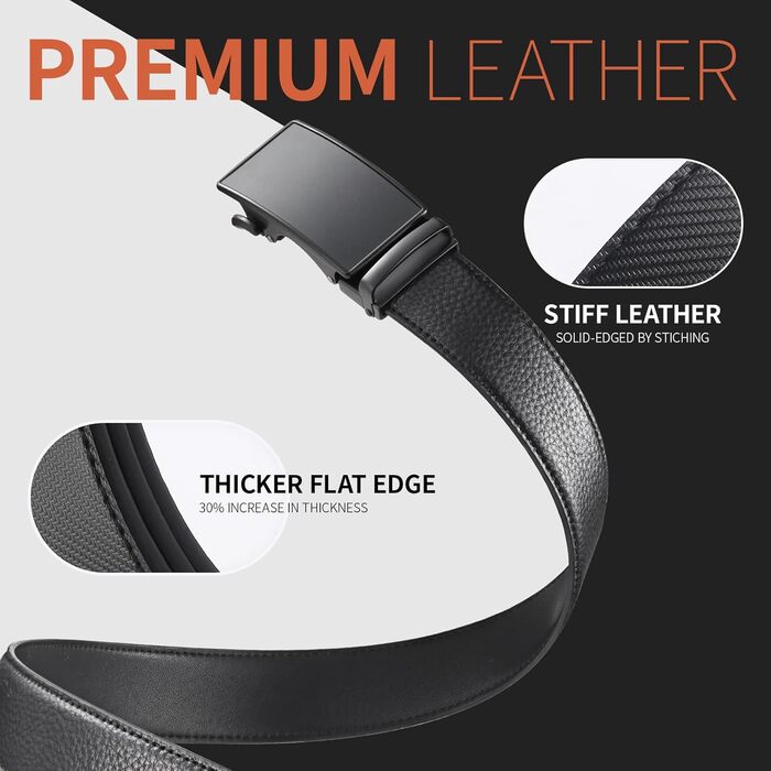 Чоловічий шкіряний ремінь Zitahli з автоматичною пряжкою, регульований, чорний/коричневий, 85-120 см