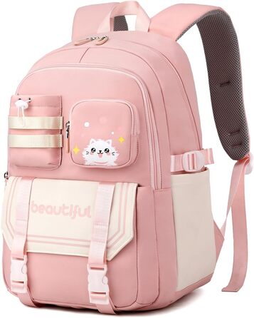 Дитячий рюкзак IvyH для дівчаток – велика місткість, водонепроникний, ідеальний для школи (2-6 клас), рожевий