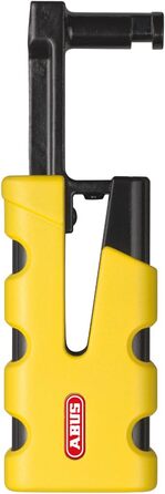 Замок на гальмівний диск ABUS Granit Sledg 77 Grip жовтий, мотозамок з циліндром XPlus, рівень безпеки 17, з нагадувальним тросом