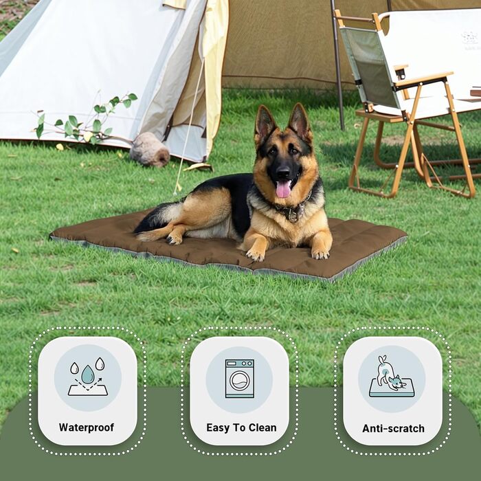 Водонепроникний килимок для собак Western Home: зручний, портативний, 110x68 см (колір: коричневий)