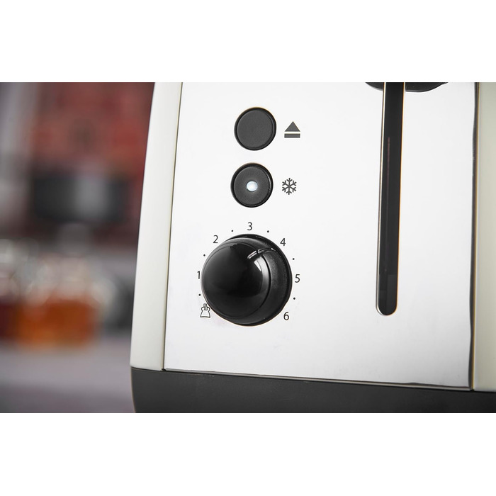Тостер Russell Hobbs Colours Plus, 2 скибки, нержавіюча сталь, кремовий, широкі відсіки, підставка для булочок, 6 режимів підсмажування, функція розморожування, Lift & Look, 1600 Вт