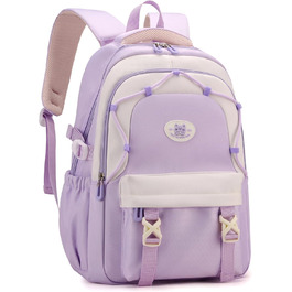 Рюкзак Tanou для школи, 30л, нейлон, для дівчаток 3-9 класів, з тролейною петлею та брелоком, фіолетовий