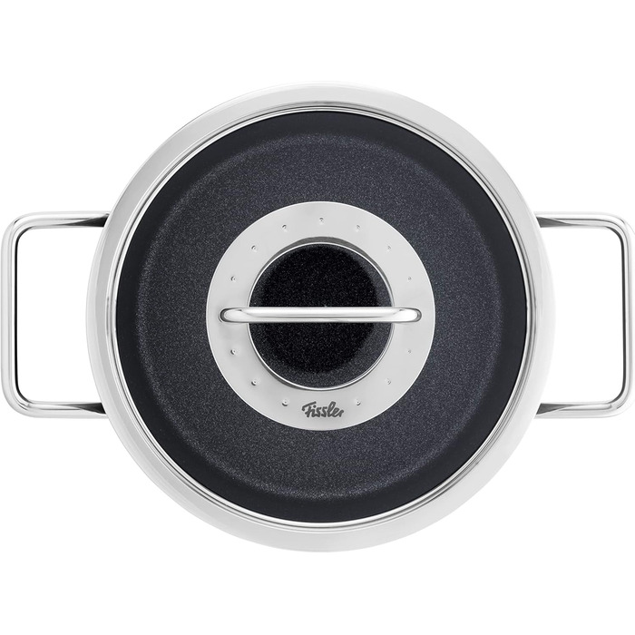 Каструля Fissler Adamant/Aluminium (24 см, 4.9 л) з кришкою з термостійкого скла, антипригарне покриття, для індукційних плит