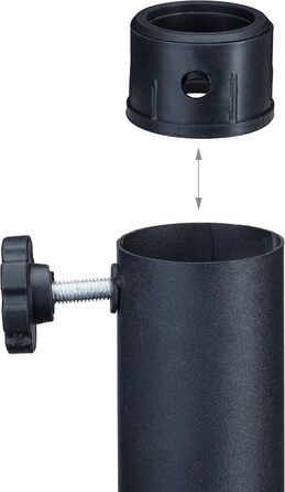 Relaxdays Parasol Stand, Rose Design, for Pole 35 / 38 / 48 mm, windproof, stable, resin, black-gold