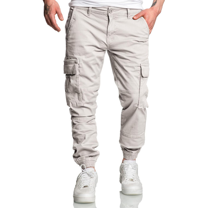 Чоловічі штани карго чинос джинси Herren Jogger R7020 світло-сірі (33W)